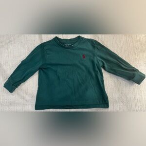 Ralph Lauren Green Long Sleeve Top EUC (Size 12M)